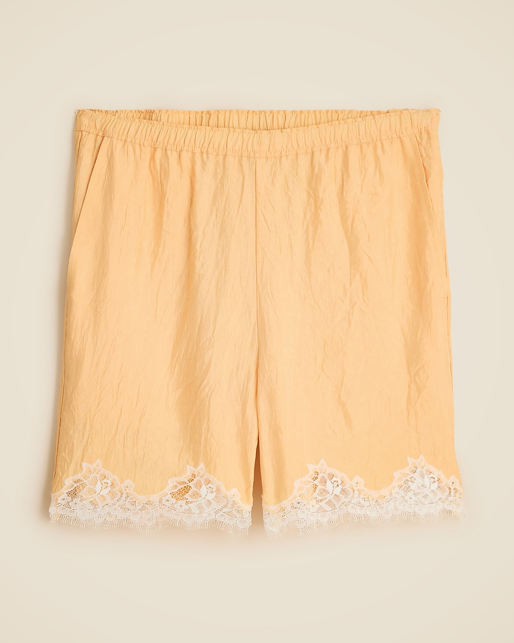 5" Stratus lace-trim short in textured satin | J. Crew US