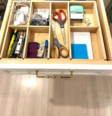 This so perfectly matches the cabinets it was a must for this “junk drawer” turned utility drawer. The 7 slots make it perfect to keep all your daily grabs clean, organized and visible. 

#LTKfamily #LTKhome #LTKunder50