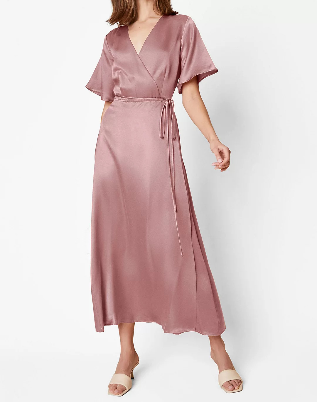 Whimsy + Row Satin Lola Midi Wrap Dress | Madewell