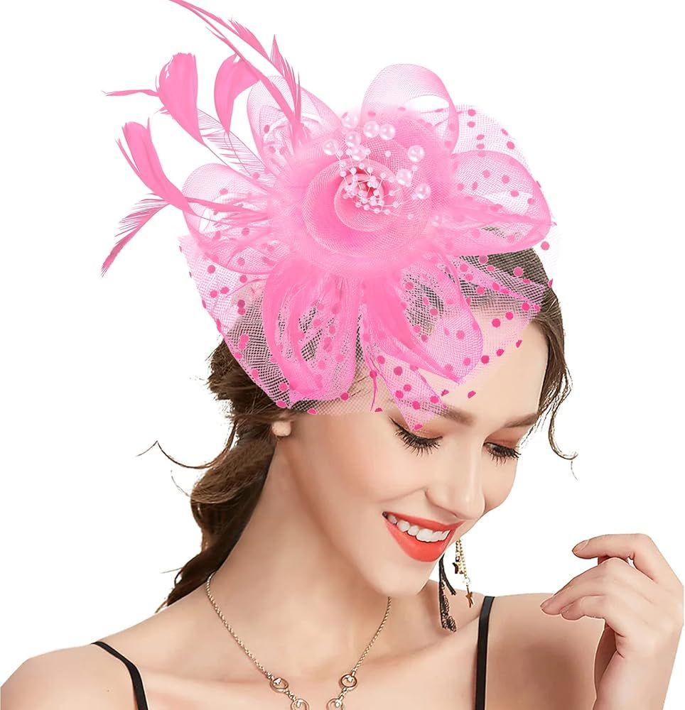 Fascinators for Women, Kentucky Derby Hats for Women Tea Party Tea Party Hat for Women for Church... | Amazon (US)