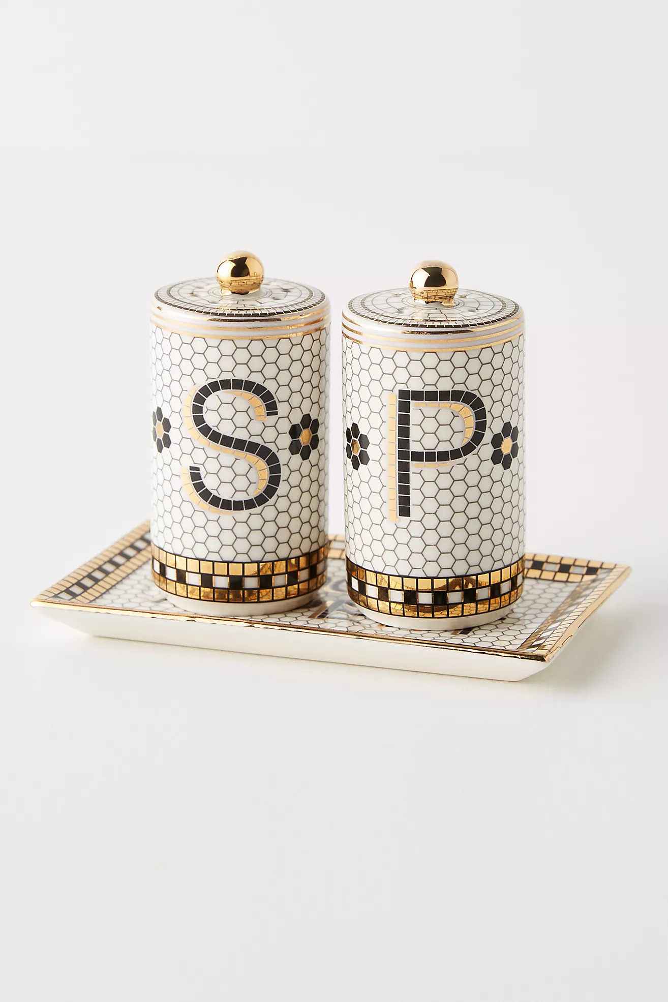Bistro Tile Salt & Pepper Shakers | Anthropologie (US)