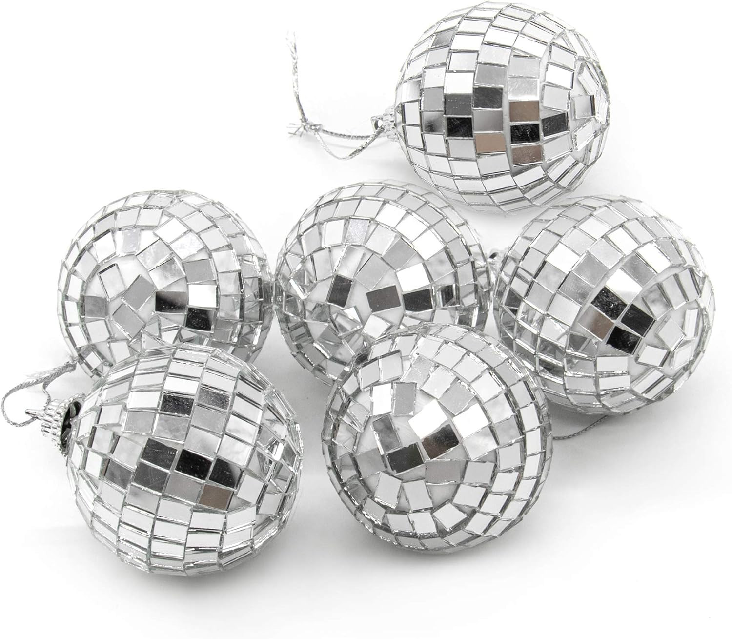 Amazon.com: AUEAR, 6 Pack 2 Inch Mirror Disco Ball Hanging Ornament Decorations for Bar Party Wed... | Amazon (US)