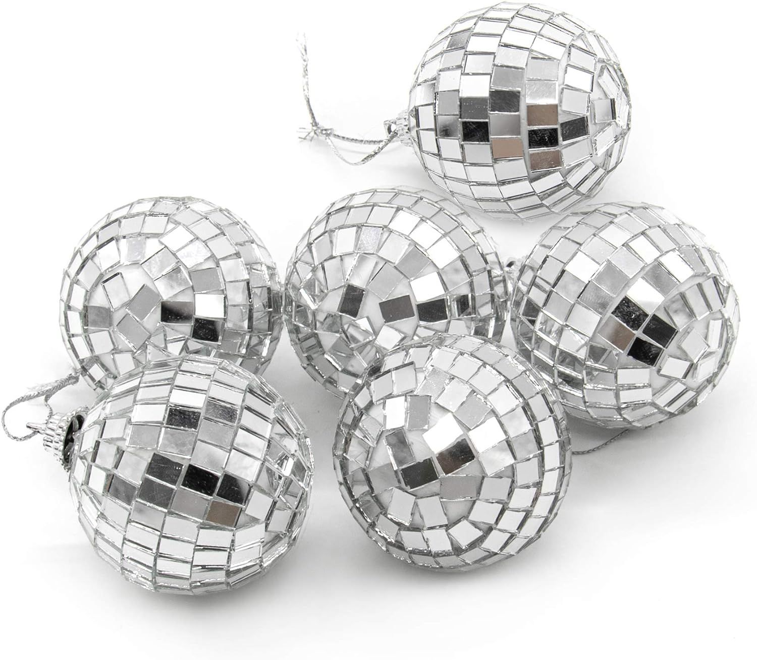 Amazon.com: AUEAR, 6 Pack 2 Inch Mirror Disco Ball Hanging Ornament Decorations for Bar Party Wed... | Amazon (US)