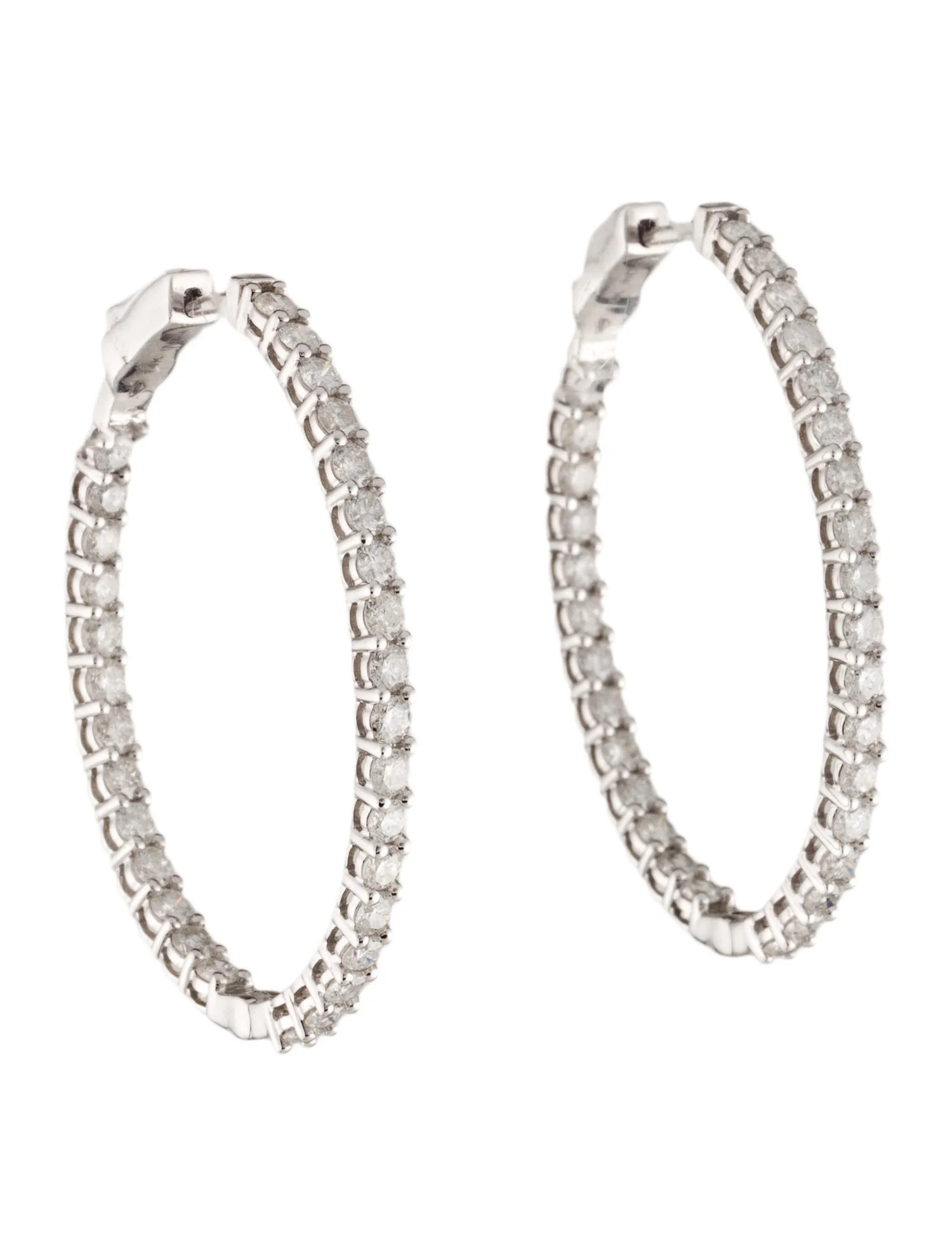 14K 3.00ctw Diamond Inside-Out Hoop Earrings | The RealReal