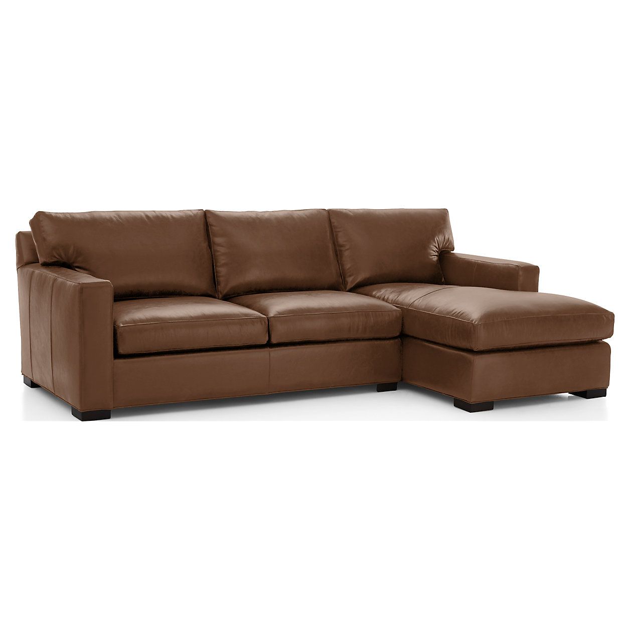Axis Leather 2-Piece Sectional + Reviews | Crate & Barrel | Crate & Barrel