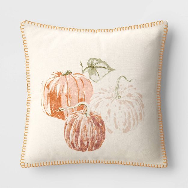 Pumpkin Square Throw Pillow Cream/Orange - Threshold™ | Target