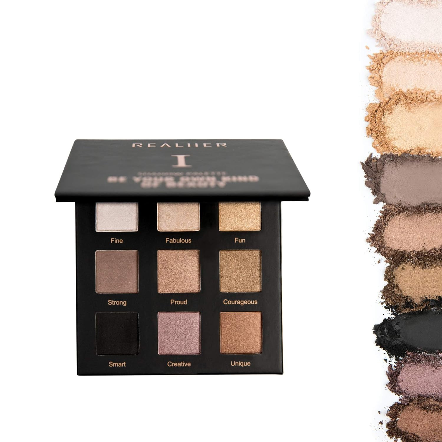 REALHER Eyeshadow Palette I - Be Your Own Kind Of Beauty - 9 Shades - Nudes, Neutrals, Golds, Sof... | Amazon (US)