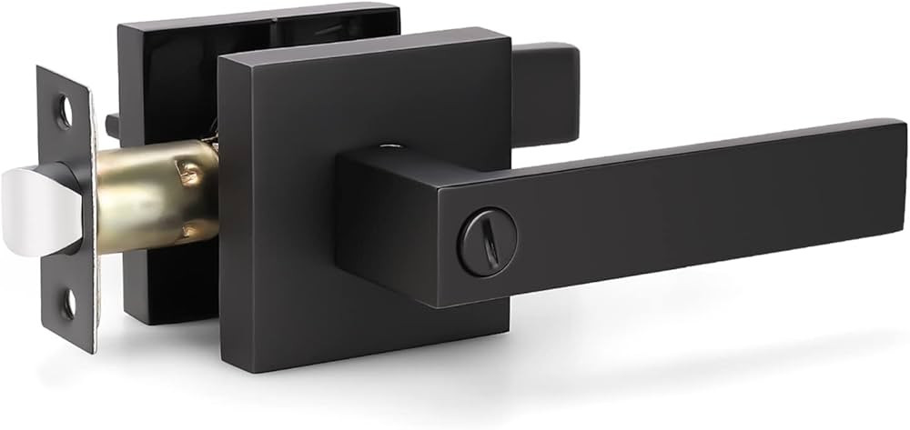 KNOBWELL Heavy Duty Privacy Bathroom Lever Lock Set for Interior Door, Bedroom Door Handle, Matte... | Amazon (US)