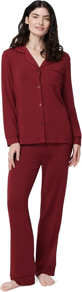 Amazon Essentials x Sofia Grainge Women's Stretch Modal Long-Sleeve Button-Front Top and Full-Len... | Amazon (US)