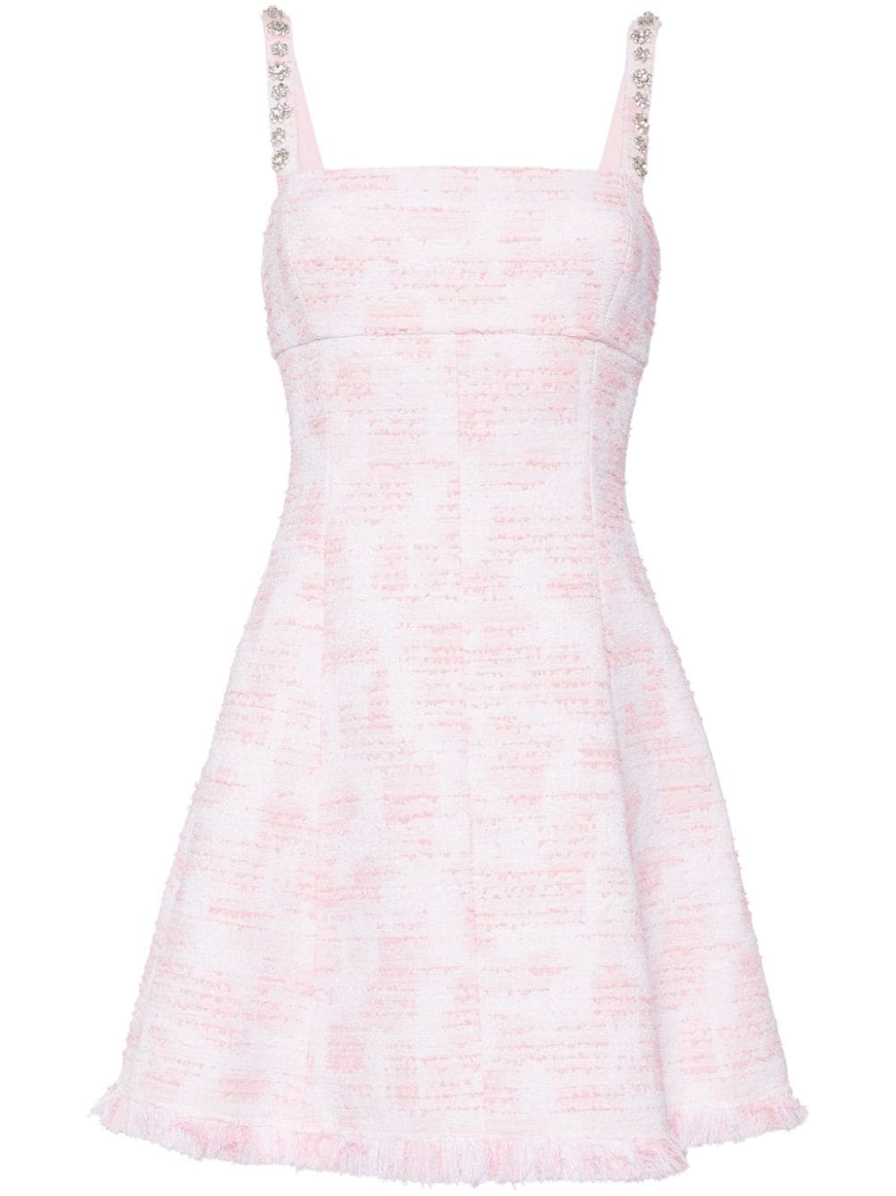Oscar de la Renta crystal-embellished tweed minidress - Pink | Farfetch Global