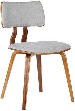Armen Living Jaguar Dining Chair in Grey Fabric and Walnut Wood Finish | Amazon (US)