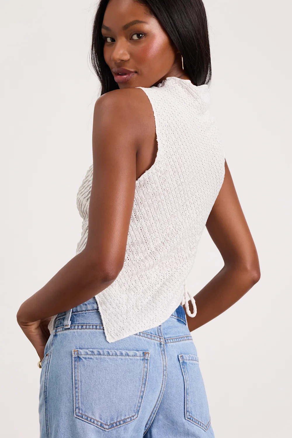 Kye White Crochet Lace Asymmetrical Tank Top | Lulus