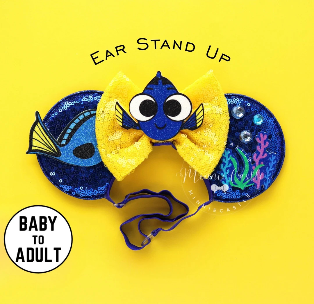 Dory Ears, Dory Mickey Ears, Minnie Ears, Mickey Ears, Finding Fish Mouse Ears, Mouse Ears Headba... | Etsy (US)