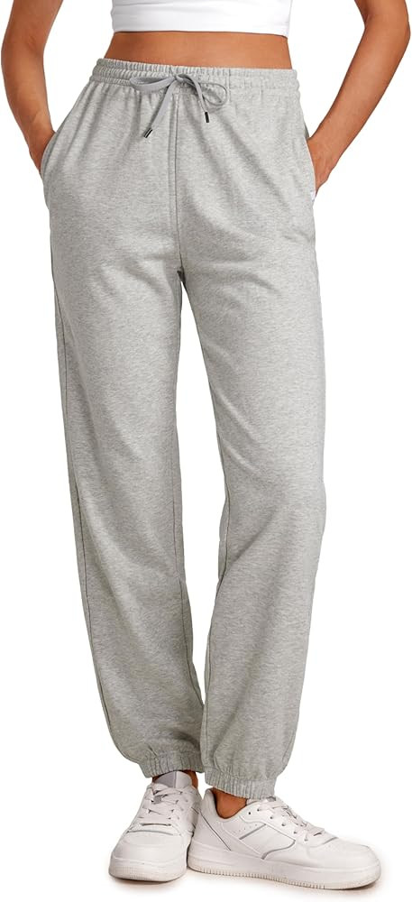 CRZ YOGA Cinch Bottom Sweatpants Women High Waisted, Thick Cotton Sweat Pants with Pockets Casual... | Amazon (US)