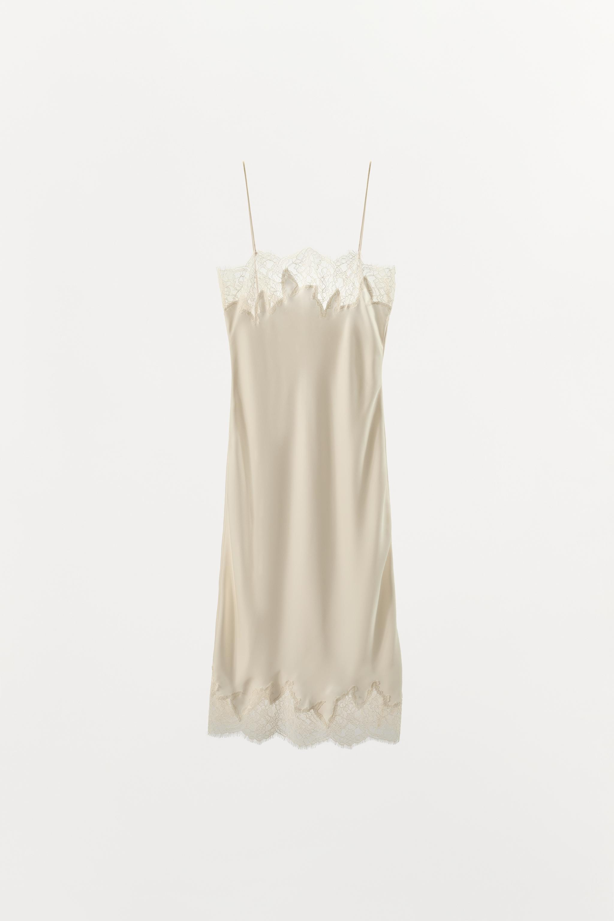 LACE LINGERIE STYLE MIDI DRESS | Zara US