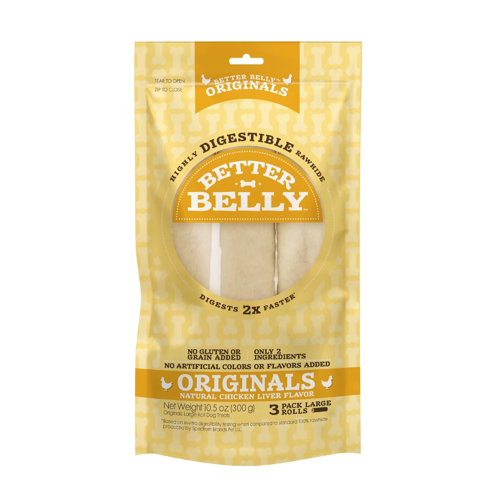 Better Belly Chicken Liver Rawhide Rolls Large Dog Chews | Petco