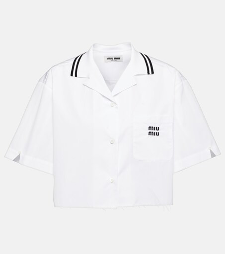 Logo cotton poplin cropped shirt | Mytheresa (UK)