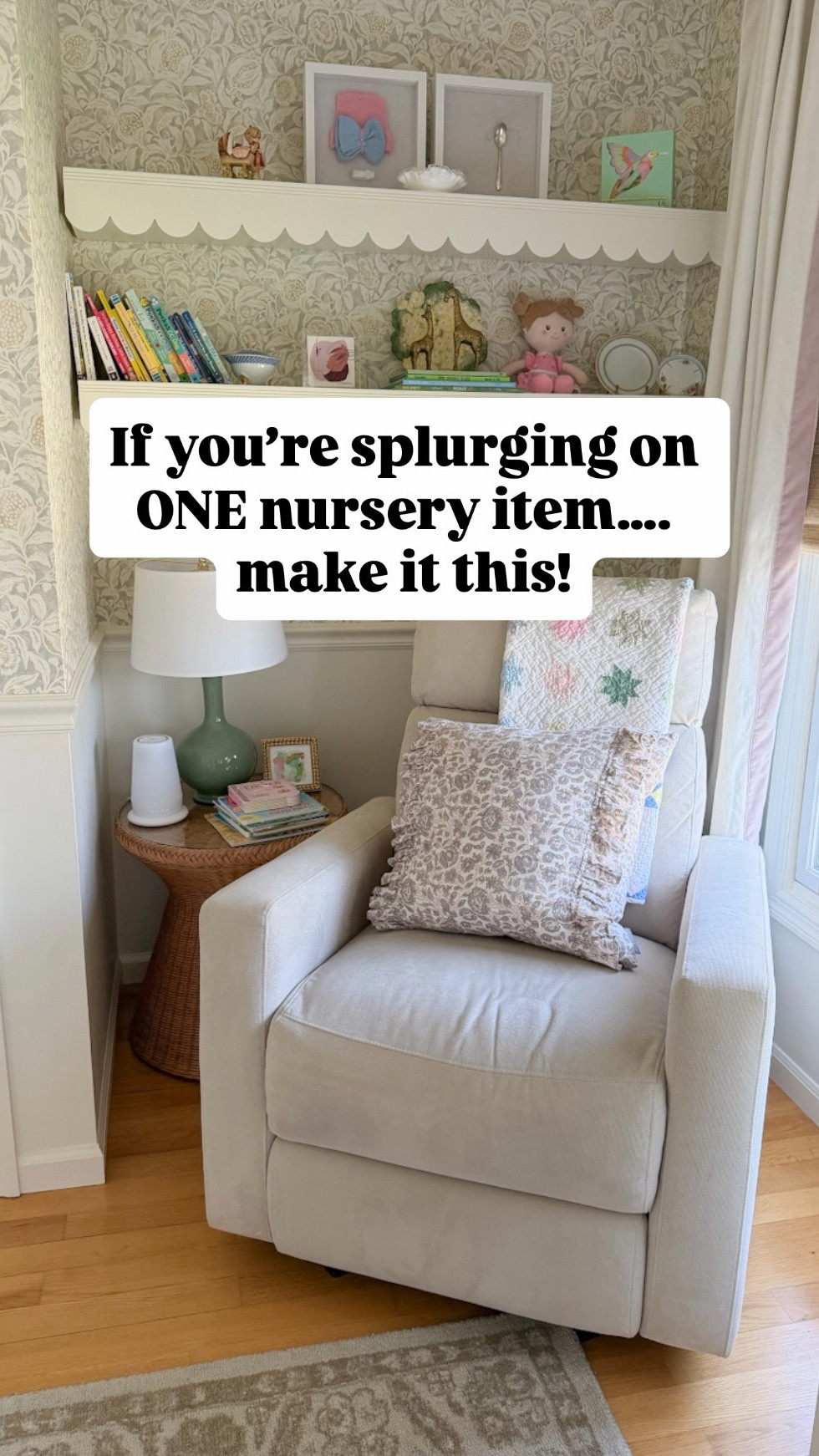 If you’re debating a nursery glider, this is the one piece I’d truly invest in - it’s easily the most used spot in this room. I’m linking this exact chair plus a few similar glider options at different price points so you can find what fits your budget  🫶🏻





nursery glider chair
best nursery glider 2026
comfortable nursery chair
nursery rocking chair
nursery recliner chair
high end nursery glider
affordable nursery glider
baby nursery must haves
nursery furniture ideas
modern nursery chair
neutral nursery design
nursery setup essentials
glider chair for nursery
best chair for feeding baby

#LTKBump #LTKHome #LTKBaby