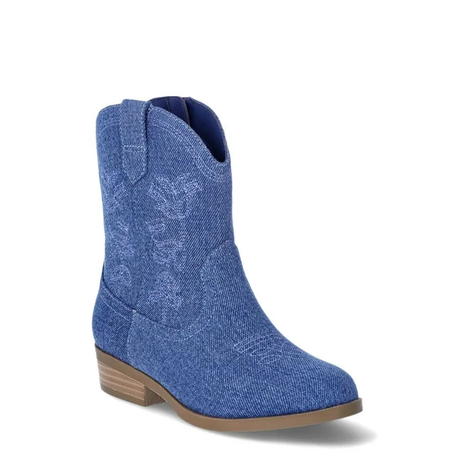 Wonder Nation Girls Embroidered Western Boots, Sizes 11-5 | Walmart (US)