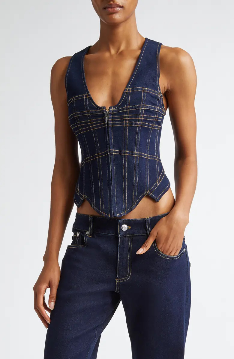 Miaou Dolly Denim Corset Top | Nordstrom | Nordstrom