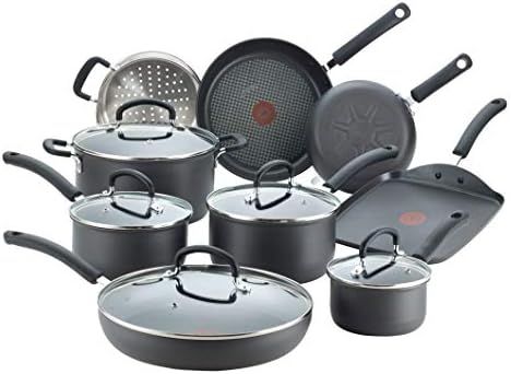 T-fal E918SE Ultimate Hard Anodized Nonstick 14 Piece Cookware Set, Dishwasher Safe Pots and Pans... | Amazon (US)