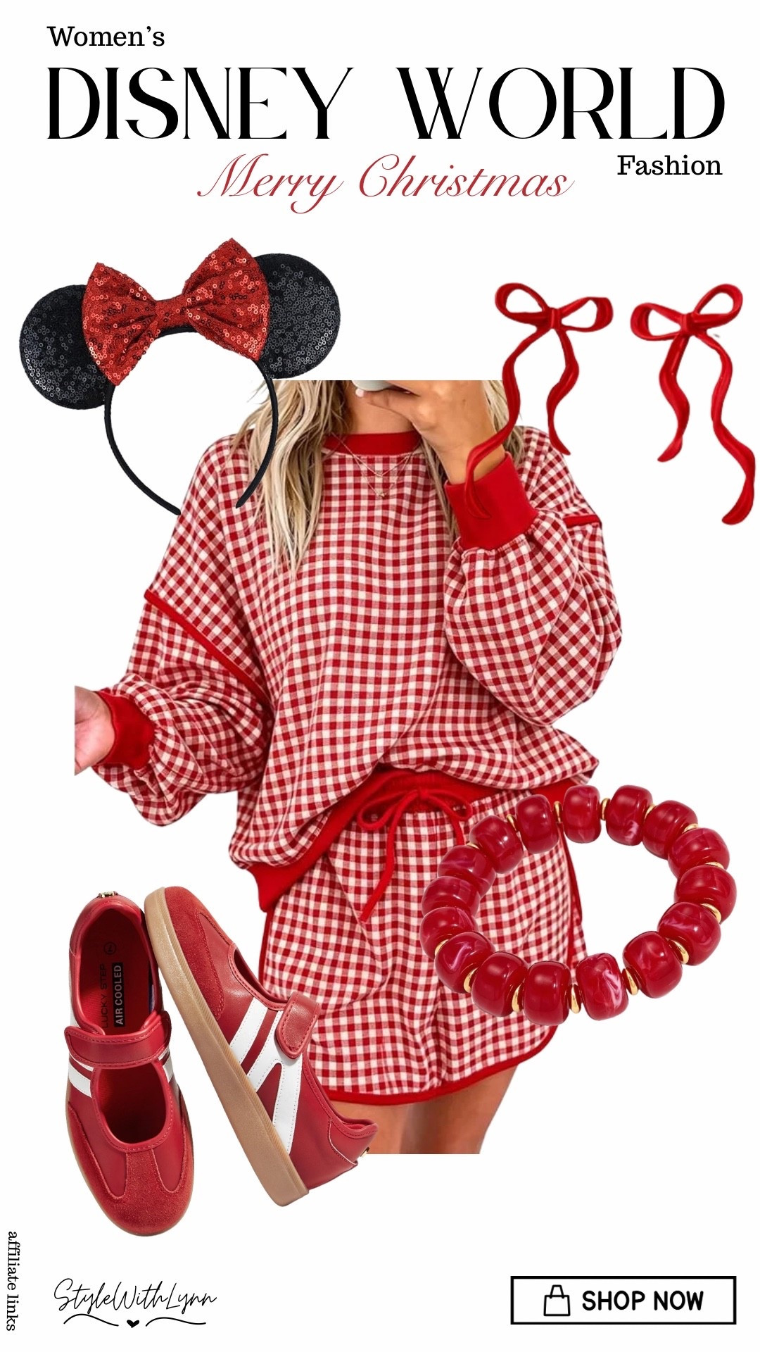 The cutest red gingham two piece set. Add classy accessories and sequin mouse ears and you have a look perfect for Disney World or Disneyland.

What to wear to Disney World, women’s Disney outfit

#LTKootd #LTKmomlife #LTKTravel