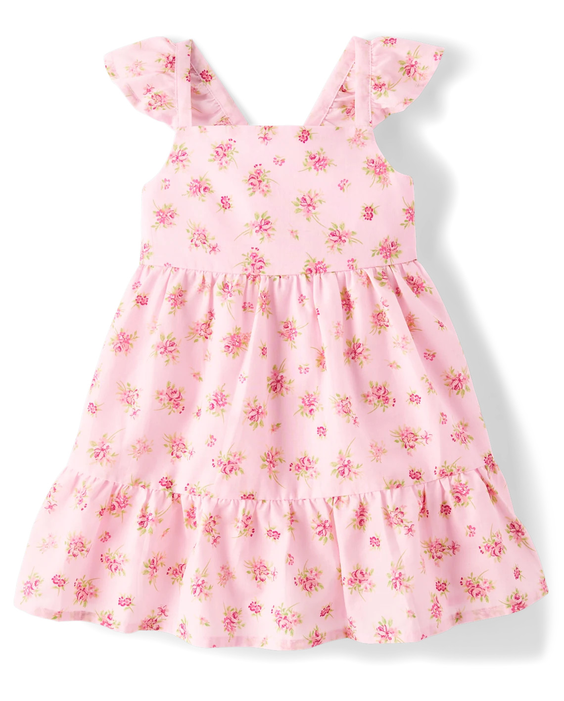 Toddler Girls Floral Bow Back Ruffle Dress - pink | The Children's Place