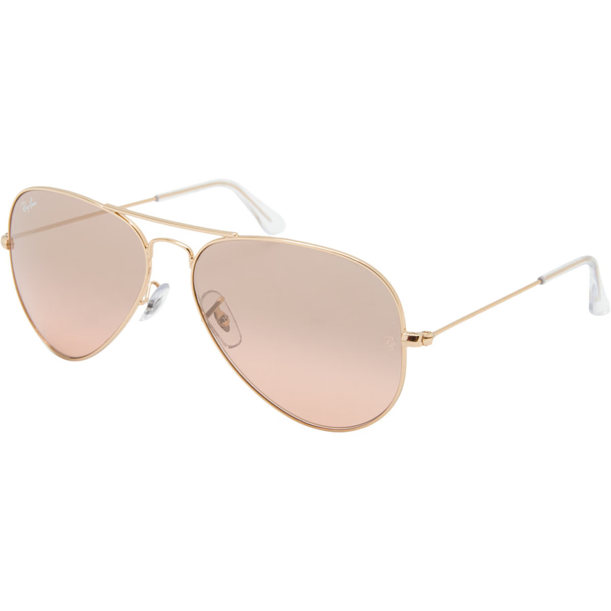 Ray-Ban Aviator Large Metal Sunglasses Gold/Crystal Pink Silver Mirror, L | Backcountry.com