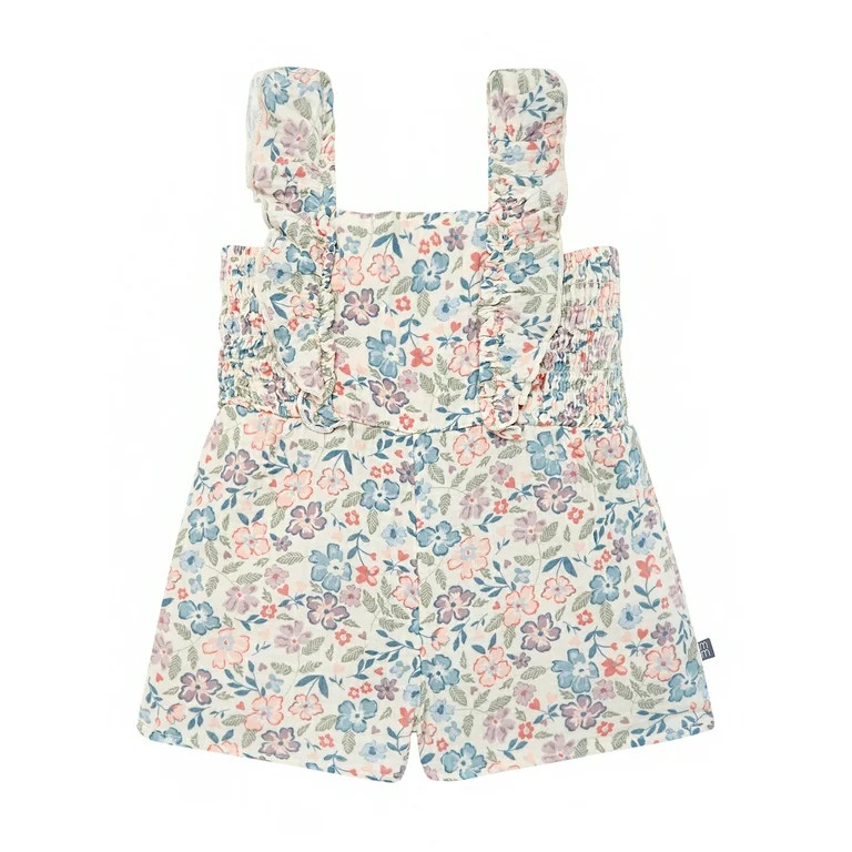 Modern Moments by Gerber Toddler Girl Smock Ruffle Wide Leg Romper, Sizes 12M-5T | Walmart (US)