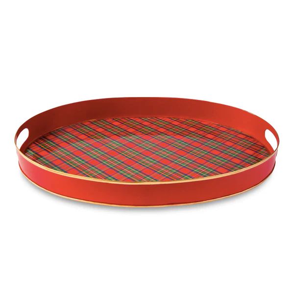 WH Hostess x Jayes Studio Tartan Plaid Oval Serving Tray | WH Hostess Social Stationery