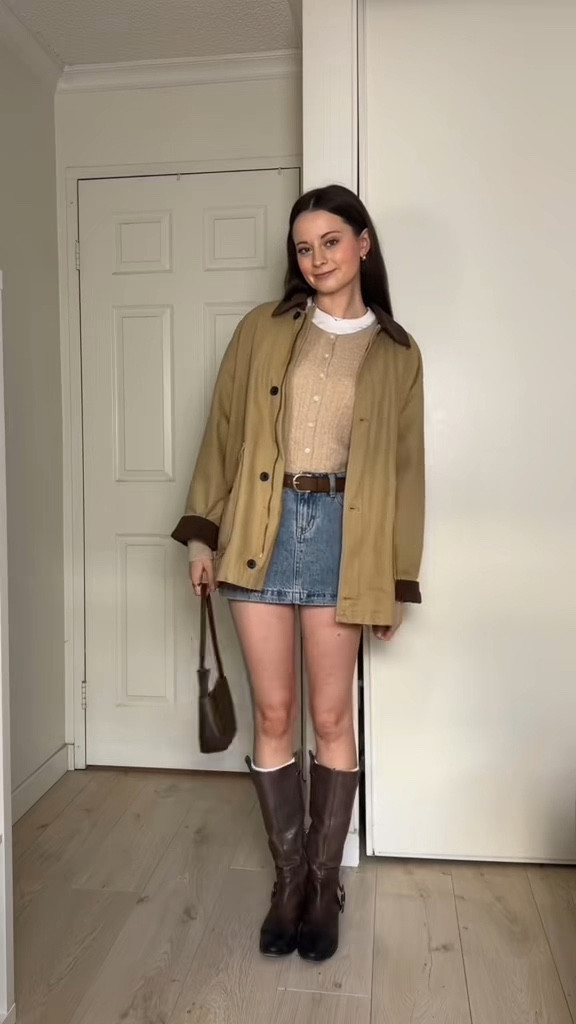 Fall outfit of the day! Little layering moment ✨🩷

fall fashion, barn jacket, cable knit cardigan, denim miniskirt, brown boot, fall boot, utility jacket

#LTKcanada