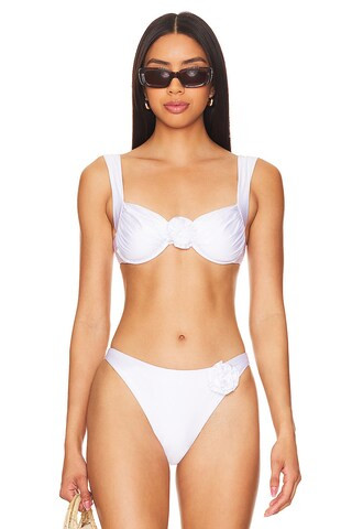 LSPACE Stella Satin Shine Underwire Top in White from Revolve.com | Revolve Clothing (Global)