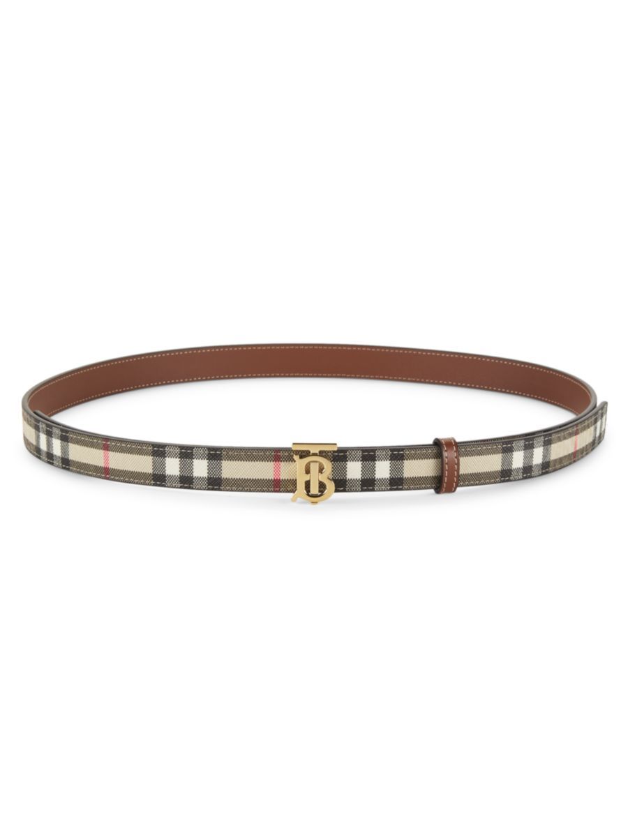 Reversible Check & Leather Belt | Saks Fifth Avenue