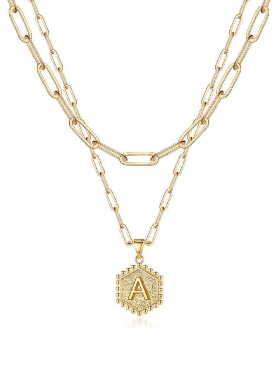 Initial double necklace