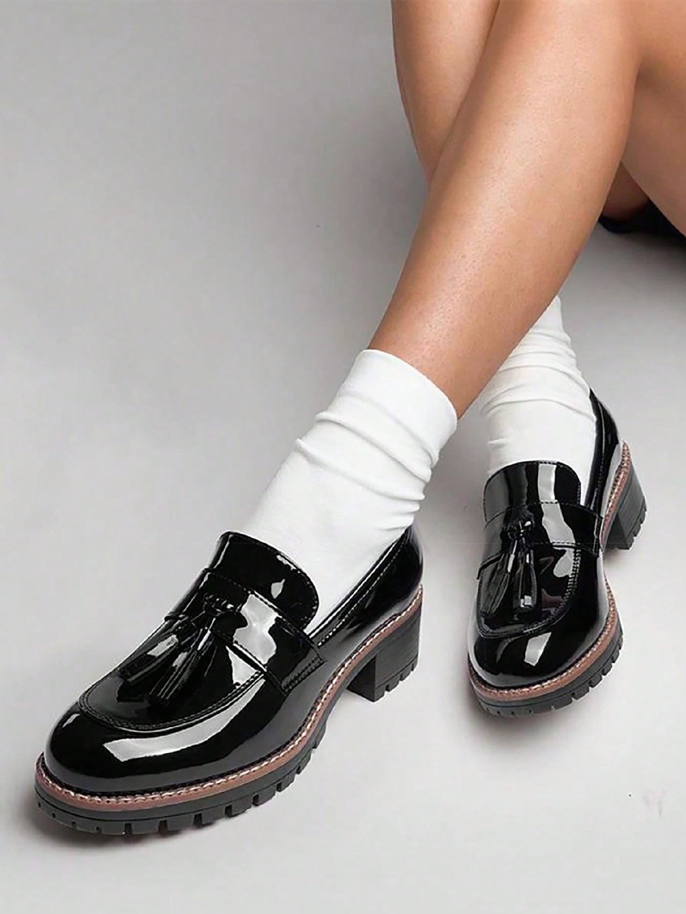 Women's Loafers Slip On Platform Chunky Penny Heeled Dressy Work Business Casual Loafers Shoes | SHEIN