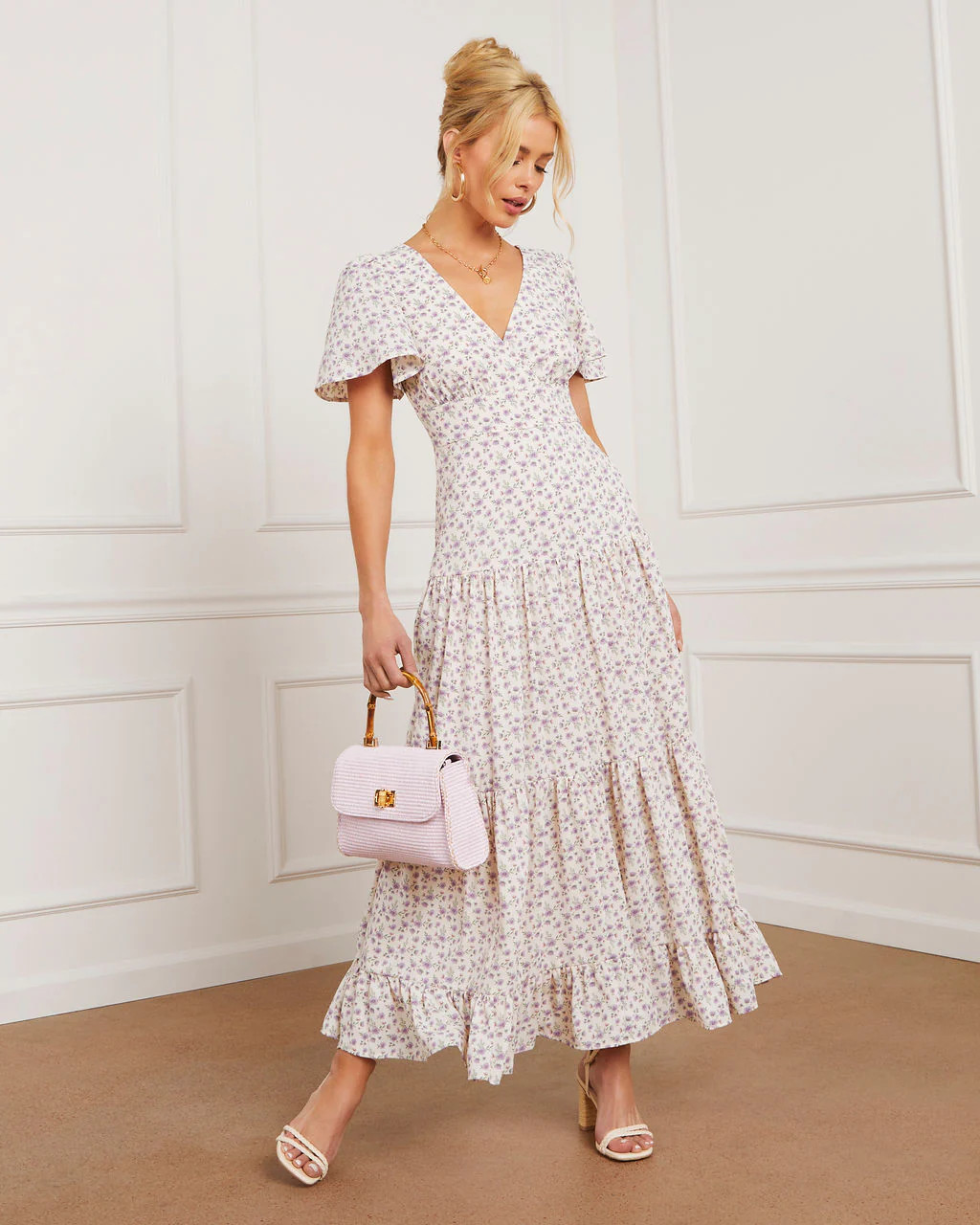 Ashlyn V-Neck Tiered Maxi Dress | VICI