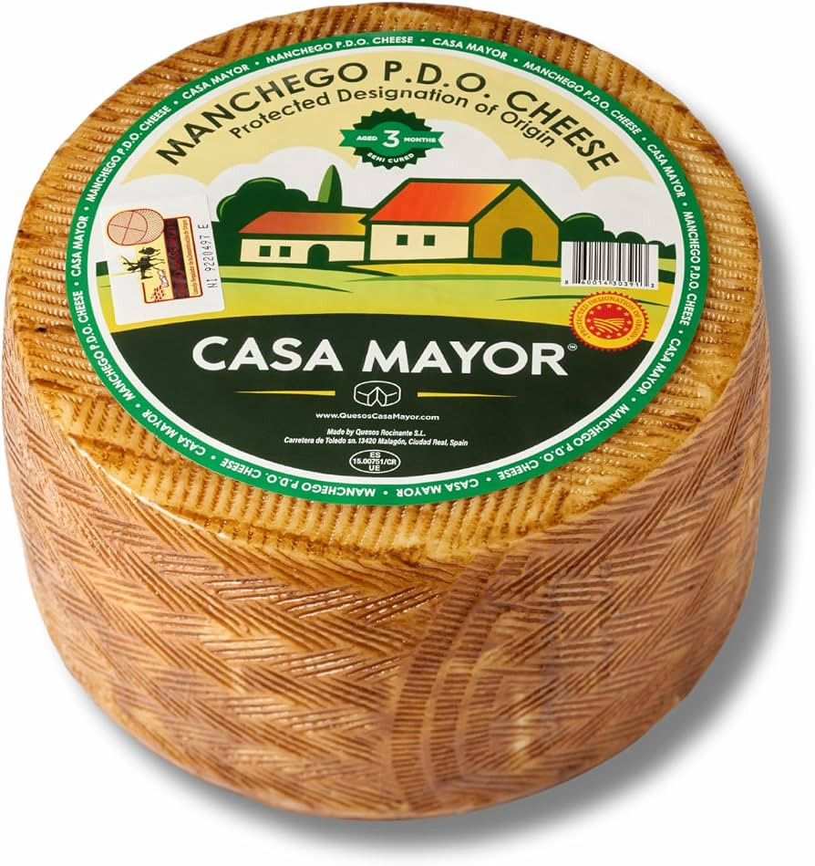 Manchego Cheese Wheel D.O.P \u2013 Approx. 2 lbs \u2013 Spanish Sheep\u2019s Milk Cheese Aged 3 M... | Amazon (US)