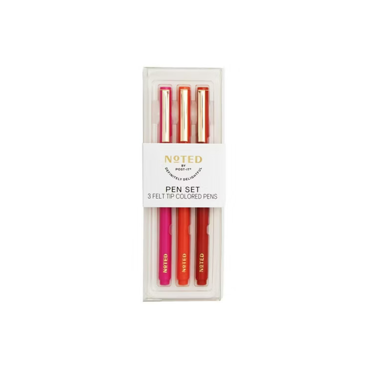 Post-it 3pk Felt Tip Pens - Reds | Target