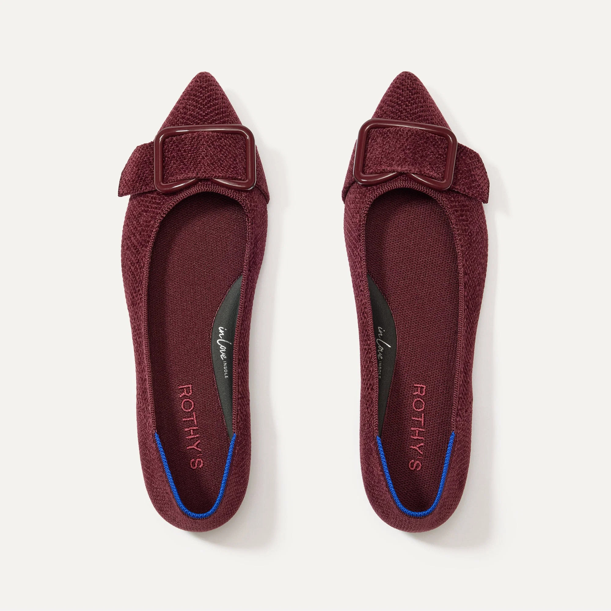 The ReVelvet™ Emblem Point II in ReVelvet™ Syrah | Women's Flats | Rothy's | Rothy's