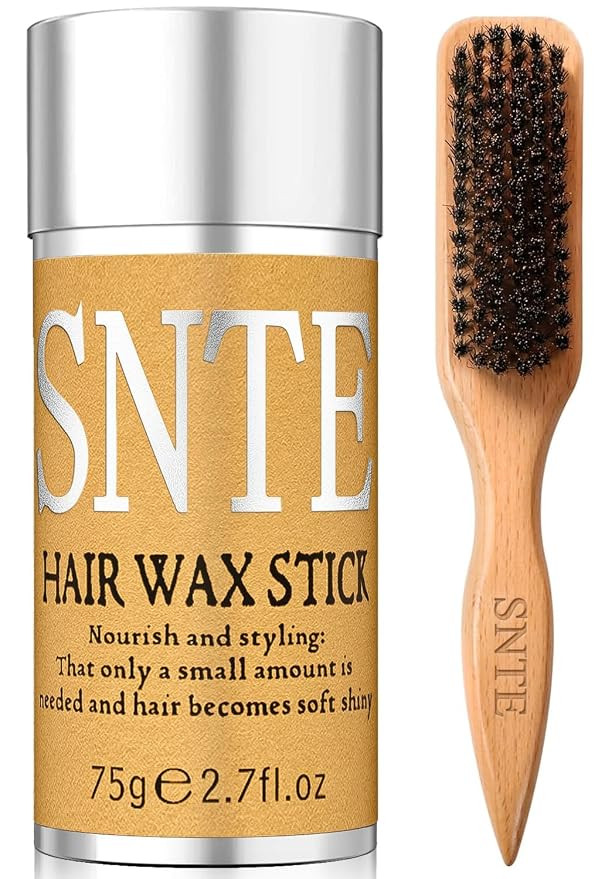 Slick Back Hair Brush, Hair Wax Stick Set - Boar Bristle Brush for Fine to Medium Hairs - Smooth ... | Amazon (US)