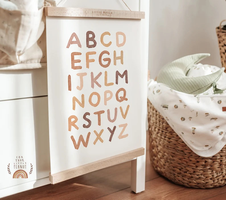 ABC Poster Nursery Wall Art Alphabet Poster Nursery Decor Printable Wall Art Nursery Prints Digit... | Etsy (US)