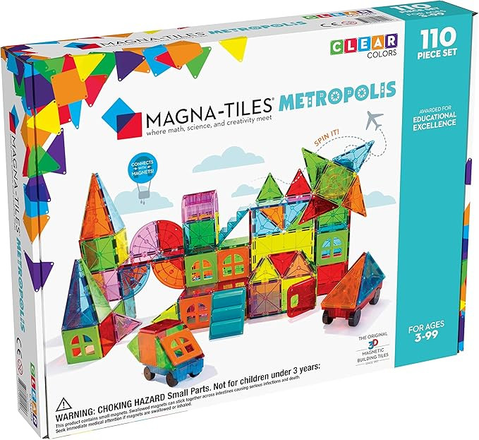 Magna Tiles Metropolis Set, The Original Magnetic Building Tiles for Creative Open-Ended Play, Ed... | Amazon (US)