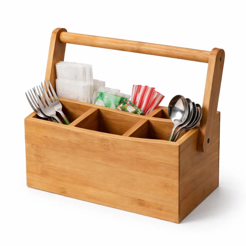 Bamboo Rectangle Flatware Caddy | Wayfair North America