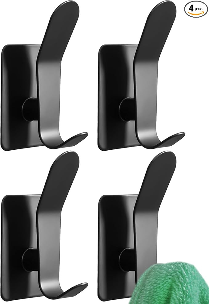 BANJEKT Towel Hooks, Stainless Steel Bathroom Hooks, Heavy Duty Wall Hooks Stick on Bathroom Kitc... | Amazon (US)