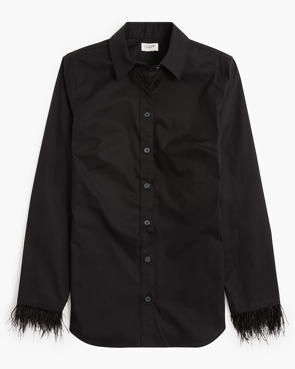 Feather-trimmed button-up shirt in signature fit | J.Crew Factory