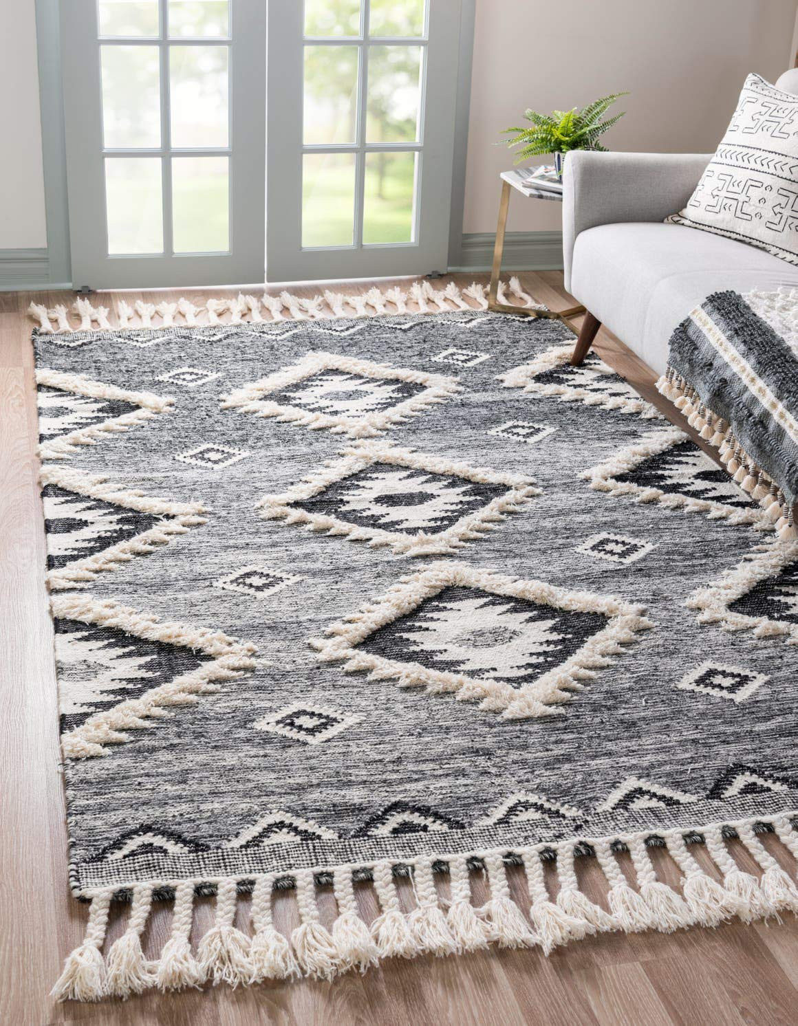 Unique Loom Mesa Collection Area Rug - Papago (4' 1" x 6' 1" Rectangle, Charcoal/ Gray) | Amazon (US)