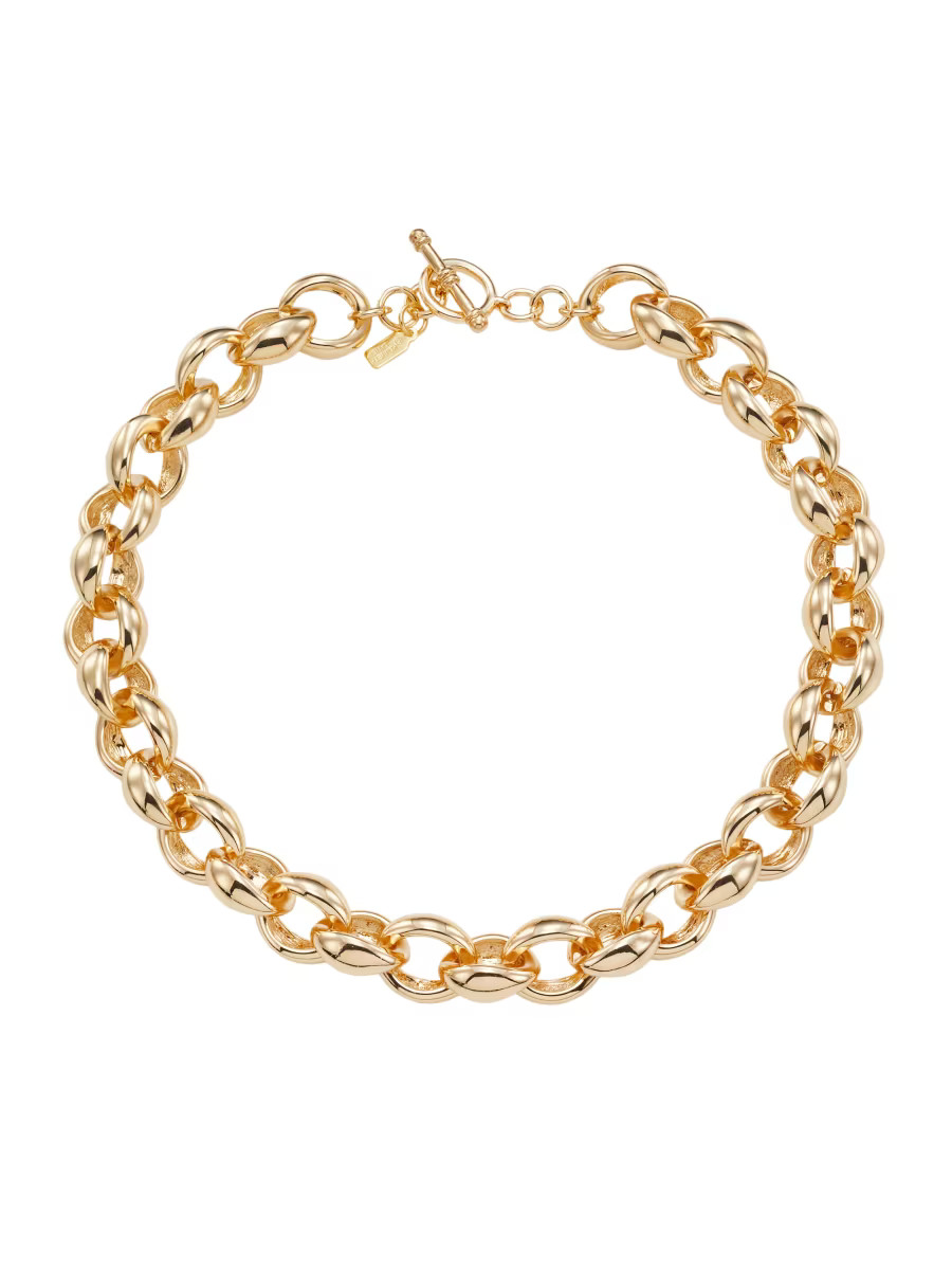 Round 18K Goldplated Link Necklace | Saks Fifth Avenue