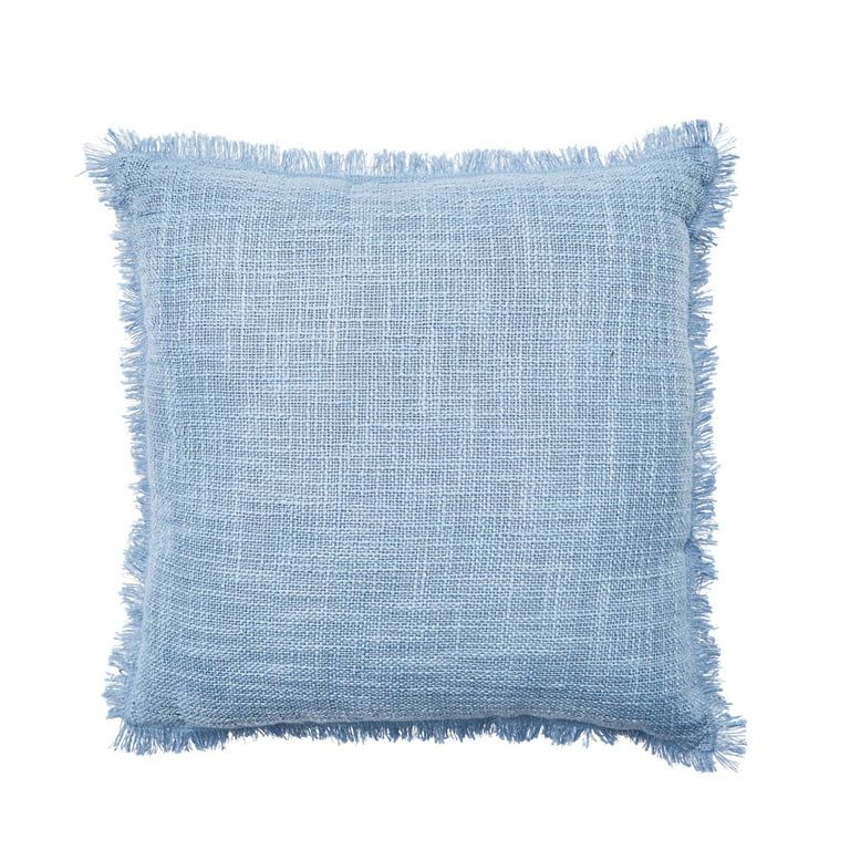 Better Homes & Gardens Woven Outdoor Throw Pillow, 21" x 21", Light Blue | Walmart (US)
