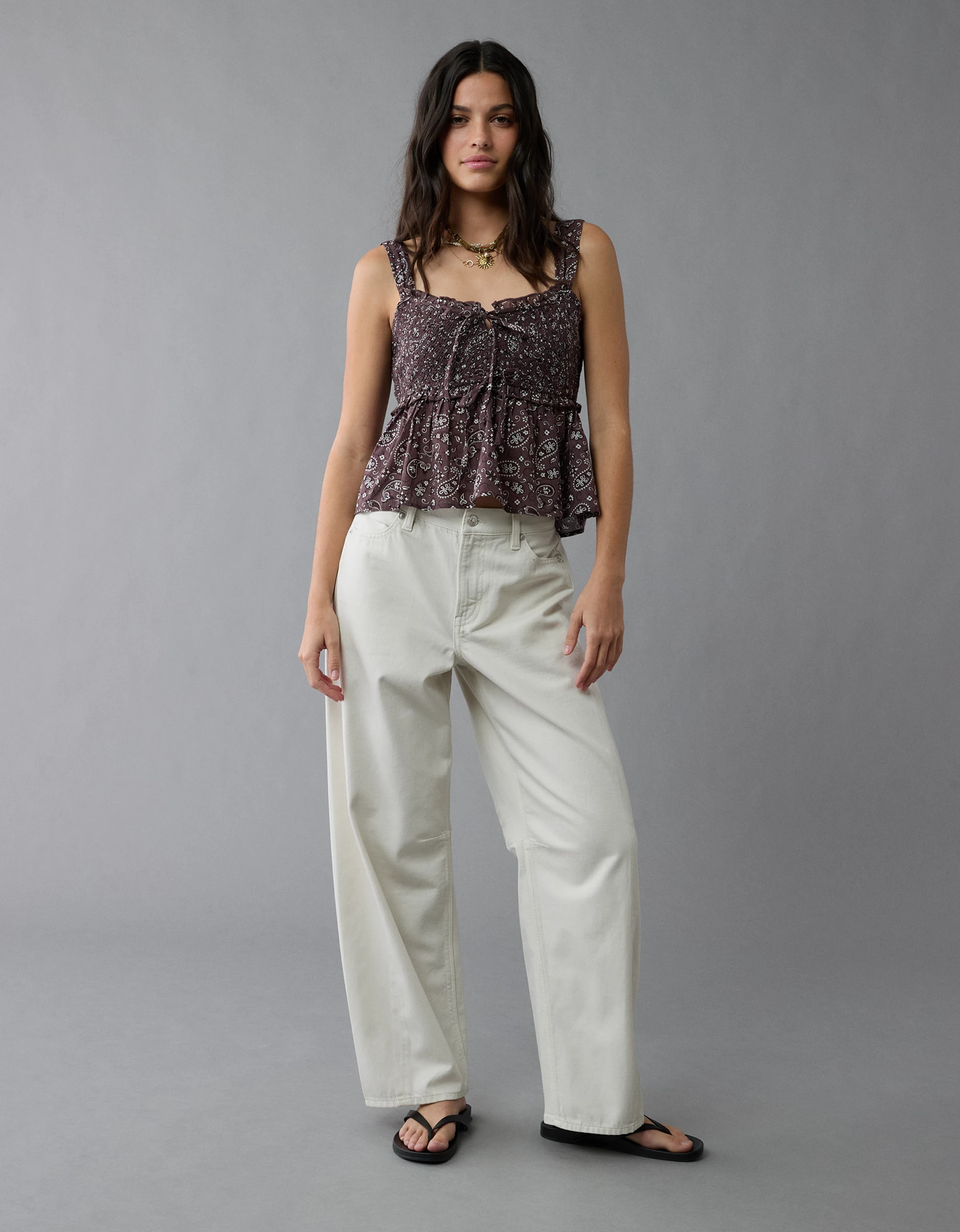 AE Smocked Babydoll Shirt | American Eagle Outfitters (US & CA)