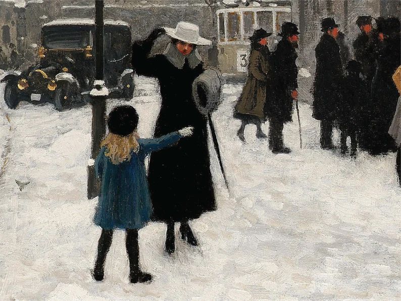 Vintage Winter New York City Print | Antique Snow City Art Print | Printable | Digital Download |... | Etsy (US)